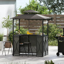 Grill Gazebo with Awning 3-Piece Outdoor BBQ Canopy Double-Tier Soft Top Barbecue Shelter by LJGDeals