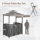 Grill Gazebo with Awning 3-Piece Outdoor BBQ Canopy Double-Tier Soft Top Barbecue Shelter by LJGDeals