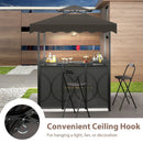 Grill Gazebo with Awning 3-Piece Outdoor BBQ Canopy Double-Tier Soft Top Barbecue Shelter by LJGDeals