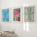 Colorful Trendy Groovy Wall Art. Poster Set Decor by Wall Art Set