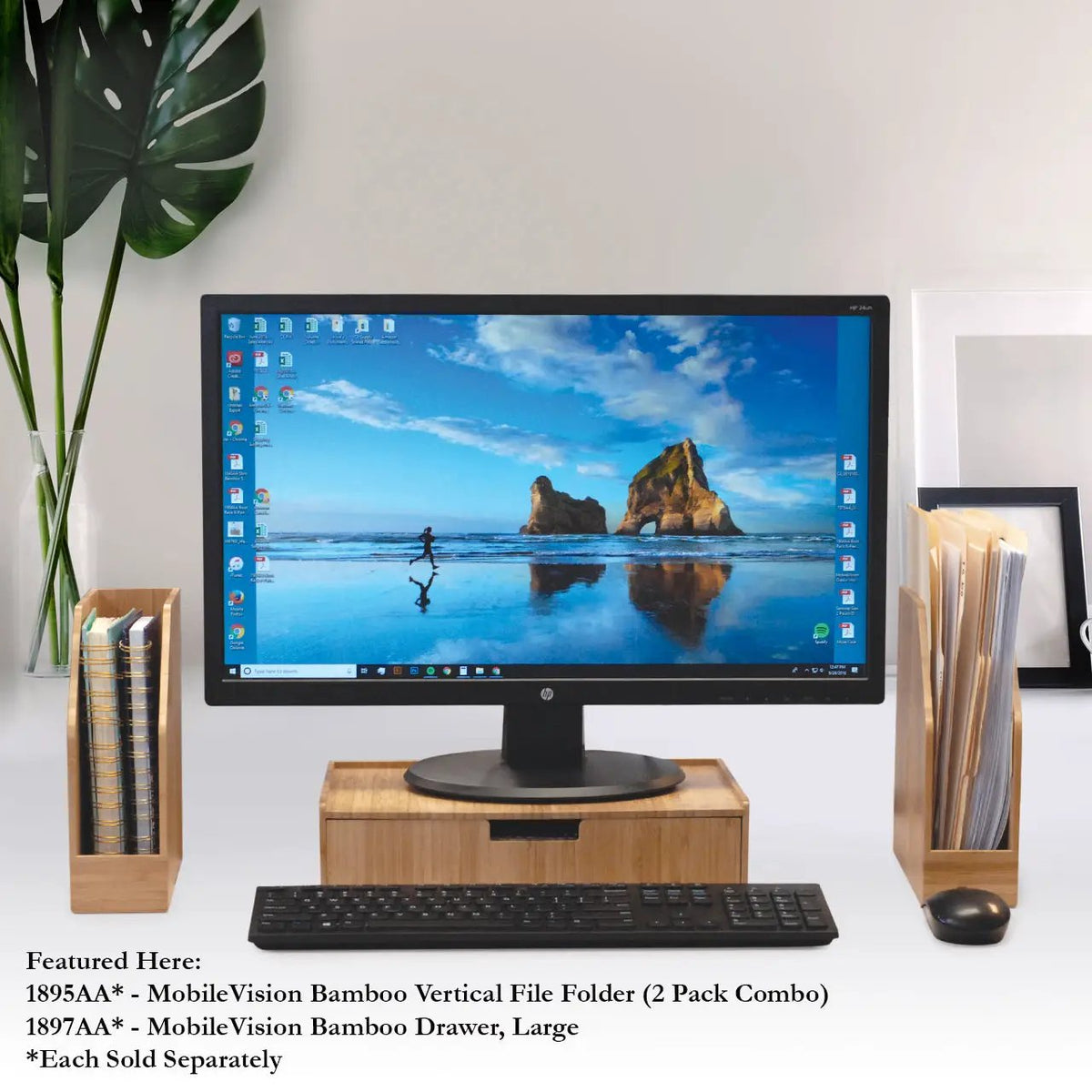 Premium Bamboo Desktop Organizer & File Sorter | 2-Pack Set, photo 9 of 10