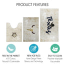 US States Texas Design 3 Piece Bathroom Rugs Set | Beige