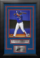 Vladimir Guerrero, Jr. At-Bat Toronto Blue Jays 8" x 10" Framed Baseball Photo with Engraved Autograph by Dynasty Sports & Framing