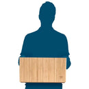 Stackable Bamboo Storage Bin (14” x 11” x 6.5”) with Integrated Handles & Labeling Clip | Premium Multi-Purpose Organizer by MobilevisionUS