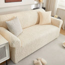 3D Baroque Floral Stretch Sofa Cover Elastic Polar Fleece Couch Slipcover with Straps by Slipcover KAS™