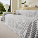 Three Layer Woven Soft Breathable Sofa Cover Blanket, Textured Chevron Couch Cover