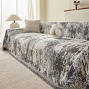 Soft Chenille Sofa Cover, Textured Abstract Couch Protector Cover with Vintage Pattern