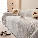 Decorative Slipcover for Pets, Kids, Boho Woven Couch Cover Throw Blanket with Tassel by Slipcover KAS™