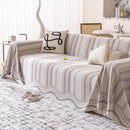 Modern Geometric Cooling Sofa Blanket, Soft & Breathable Striped Couch Throw Cover