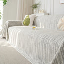 Summer Cooling Ice Silk Sofa Cover, Textured Stripe Soft Breathable Couch Throw Cover by Slipcover KAS™