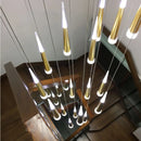 GobekUsa LED Ring Chandelier Stair Chandelier Rotating Kitchen Hanging Lamp, Modern Villa Decor Lighting