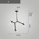 GobekUsa Branch Suspension Pendant Light - Gold Black G9 LED Iron Glass Fixture