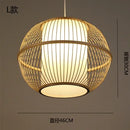 GobekUsa Japanese Bamboo Chandelier Lights for Bedroom Living Room Tea Room Zen Lamps