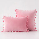 GobekUsa Black Velvet Tassel Fringe Throw Pillow Cover for Bed Sofa Couch