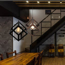 GobekUsa Geometric Cube Pendant Lights Trio Metal Shades Square Ceiling Lamps