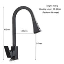 GobekUsa Black Kitchen Faucet Pull Out Mixer Square Single Handle Deck Mounted Tap
