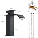 GobekUsa Black Waterfall Basin Faucet Mixer Tap for Vessel Sinks - Single Hole