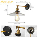 GobekUsa Japanese Glass Wall Light Retro Modern Wall Lamps for Home Lighting