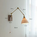 GobekUsa Copper Swing Arm Wall Lamp Sconce - LED Wall Light for Bedroom Living Room