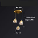 GobekUsa Diamond Crystal Copper LED Pendant Chandelier for Stylish Indoor Lighting.