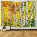 GobekUsa Birch Forest Starry Sky Wall Tapestry: Psychedelic Hippie Mandala Landscape Art