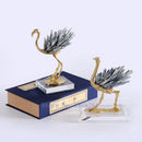 GobekUsa Golden Crane Copper Crystal Handmade Home Decor Craft