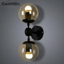 GobekUsa Glass Beans Wall Lamp Sconces LED Light Fixture for Home Deco Bedroom Hallway