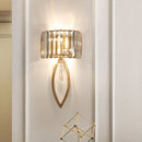 GobekUsa Crystal LED Black Wall Lamp for Bedroom, Living Room, and Aisle