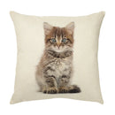 GobekUsa Cute Cat Face Decorative Cushion Cover Soft Linen Pillow for Home Sofa