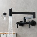 GobekUsa Black Brass Pot Filler Tap, Foldable Kitchen Faucet with Rotate Spout