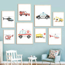 GobekUsa "Adventures in Motion" Canvas Print - Nordic Cartoon Transportation