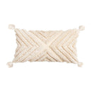 GobekUsa Beige Tassels Cushion Cover, Handmade Square Home Decoration for Living Room