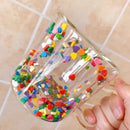 GobekUsa Heart Shaped Quicksand Glass Cup: Creative and Colorful Double Layer Drinkware
