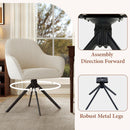Swivel Dining Chairs Set of 2 — Beige Linen Tufted with 360° Rotation & Ergonomic Backrest