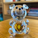 GobekUsa Crystal Bear Figurine: Glass Animal Ornament & Paperweight