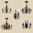 GobekUsa Black Wrought Iron Loft Chandelier for Living Room, Bar, Restaurant - Retro Industrial Style