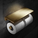 GobekUsa Brushed Gold Bathroom Hardware Set: Towel Rack, Corner Shelf, Paper Holder, Hook, Toilet Brush Holder