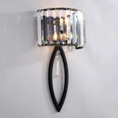 GobekUsa Crystal LED Black Wall Lamp for Bedroom, Living Room, and Aisle