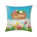 GobekUsa Easter Rabbit Eggs Linen Pillowcase 45*45CM