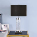 GobekUsa Glass Crystal Cylinder Table Lamp White Black Lampshade LED Desk Bedside Lamp