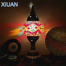GobekUsa Colorful Mosaic Table Lamp, Handmade Stained Glass Lampshade