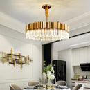 GobekUsa Golden Stainless Steel Crystal Chandelier for Elegant Foyer Lighting