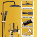 GobekUsa Black Gold Shower Faucet Set with Bidet Function, Wall Mounted Rainfall Mixer