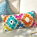 GobekUsa Embroidered Floral Ethnic Tassels Pillow Cover 30x60cm