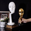 GobekUsa Lady Face Abstract Art Sculpture Resin Ornaments for Home Decor