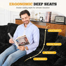 Modular Corduroy Loveseat Sofa — Armless, Deep-Seat, No Assembly by EnvelorHome