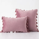 GobekUsa Boho Tassel Fringe Orange Pillow Covers Pack for Home Decor