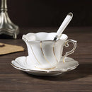 GobekUsa Gold Wave Bone China Tea Cup Set 200ml High-grade Porcelain Drinkware