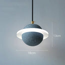 GobekUsa Cement Planet Pendant Light for Bar and Bedside, Creative Personality Single Head Lamp