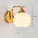 GobekUsa Glass Shade Gold Wall Lamp for Bedroom Loft Design, Up Down Iron LED Wall Lights